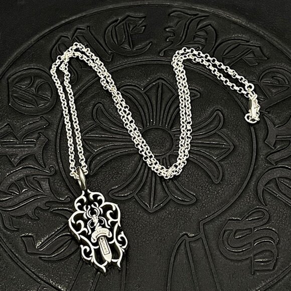 Chrome Hearts Vintage Distressed Cross Military Flower Necklace - Picture 9 of 11